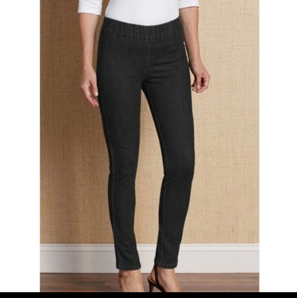SOFT SURROUNDINGS Metro Black Pull On Slim Leg Pants NWT